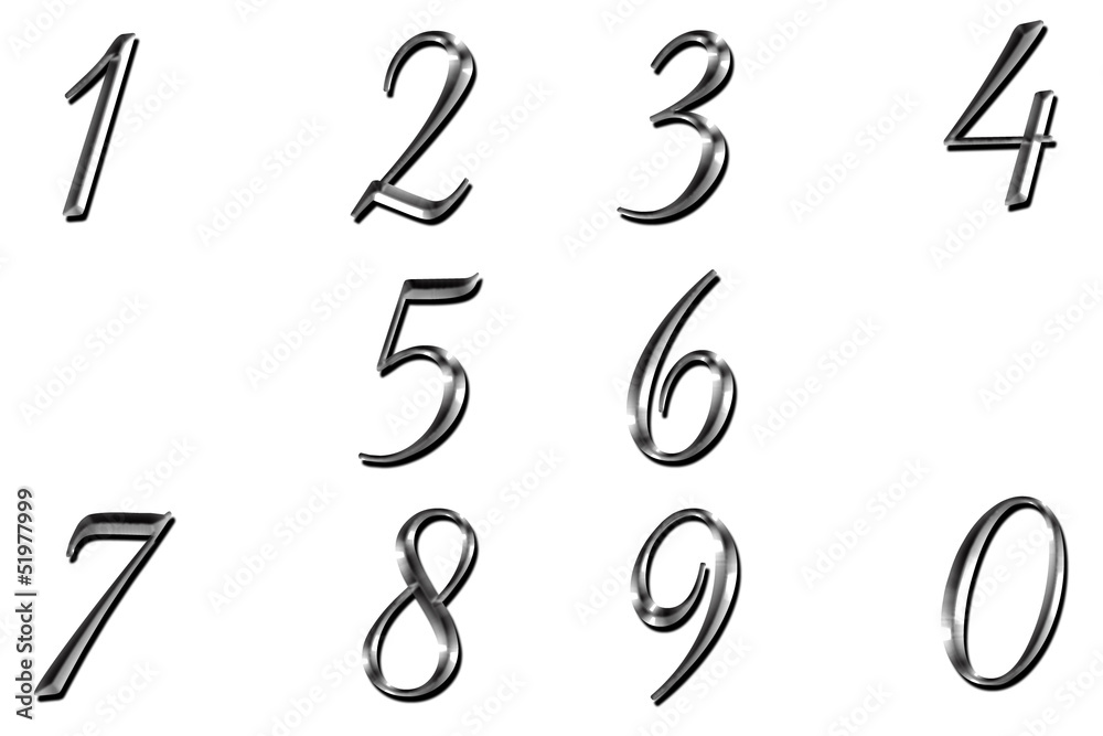 Obraz premium Numeri argentati