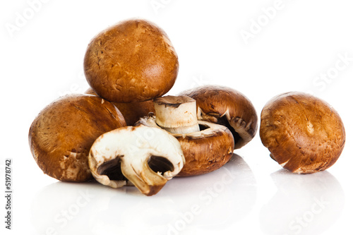 Fresh mushroom champignon isolated on white background . fresh