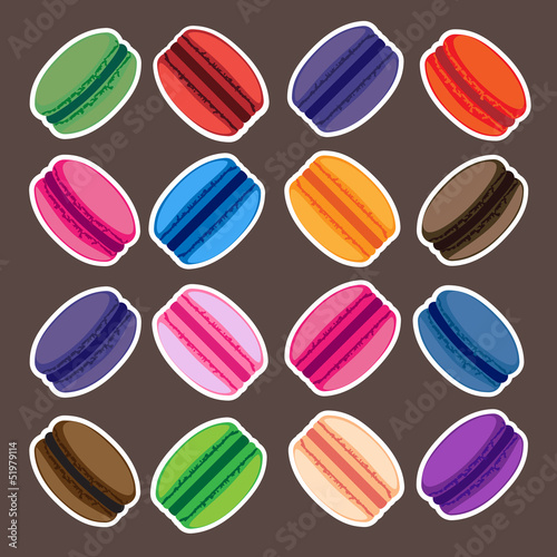 Colored sweet macaroons