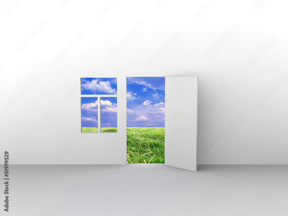 Exit to natural landscape. Concept - echo house.