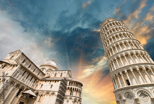 Pisa, Tuscany. Wonderful wide angle view of Miracles Square photo