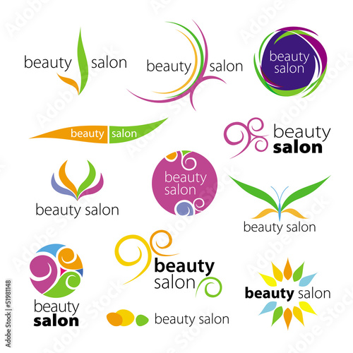collection of vector logos beauty salons