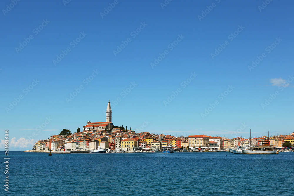 Coastal city Rovinj in Croatia Adriatic coast, peninsula