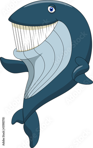 Cute whale cartoon waving