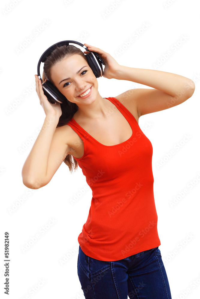 Happy smiling girl dancing Happy smiling girl dancing