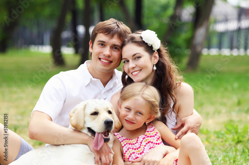 Happy family having fun outdoors © Sergey Nivens