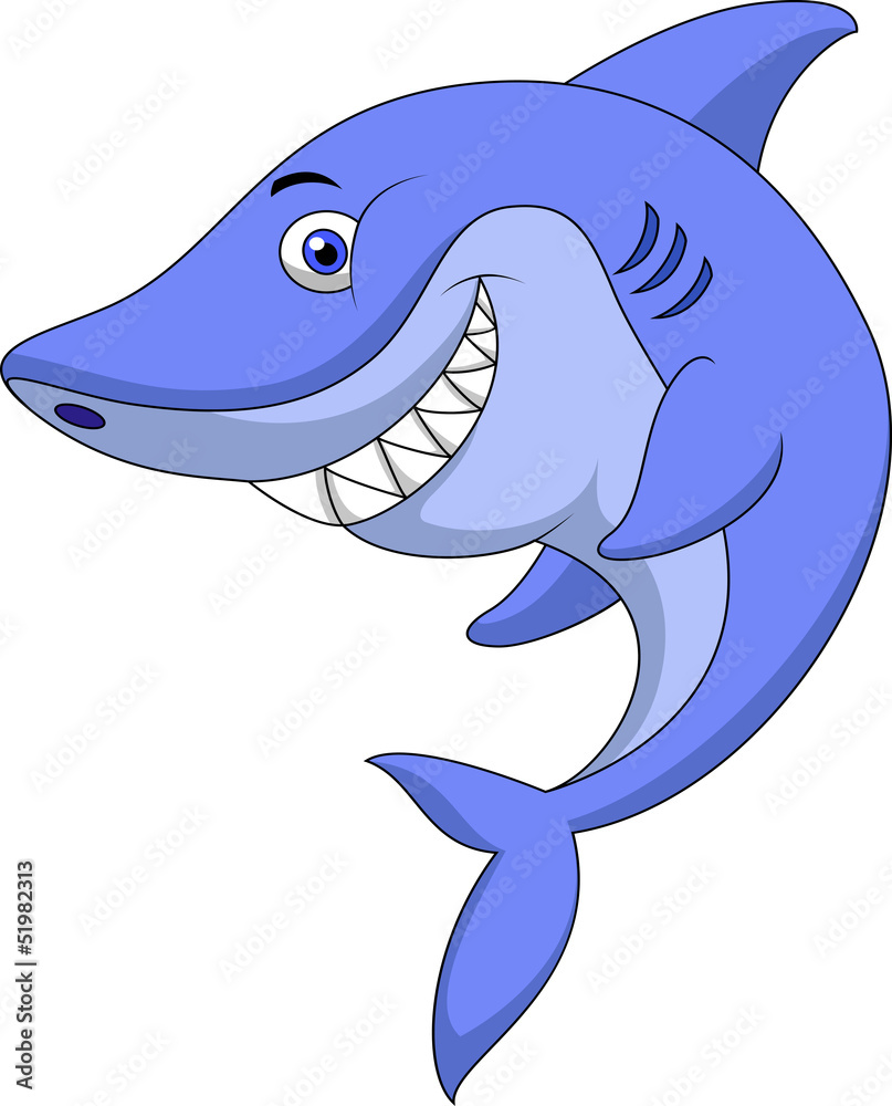 Fototapeta premium Cute shark cartoon
