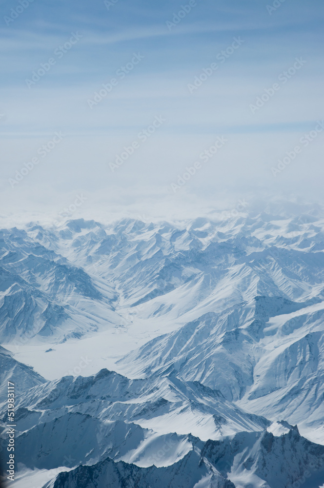 Fototapeta premium bird eyes view of Karakoram in Ladakh, India