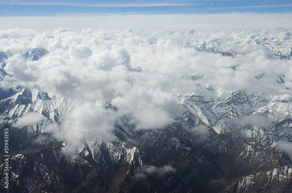 Obraz premium bird eyes view of Karakoram in Ladakh, India