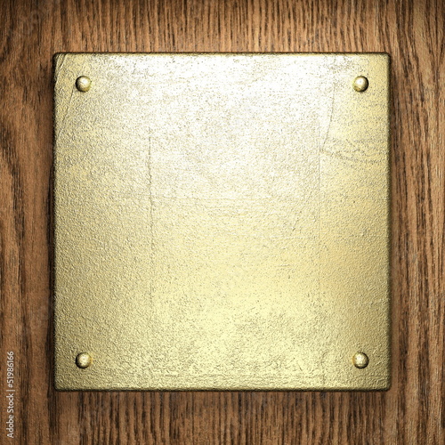 gold on wood background