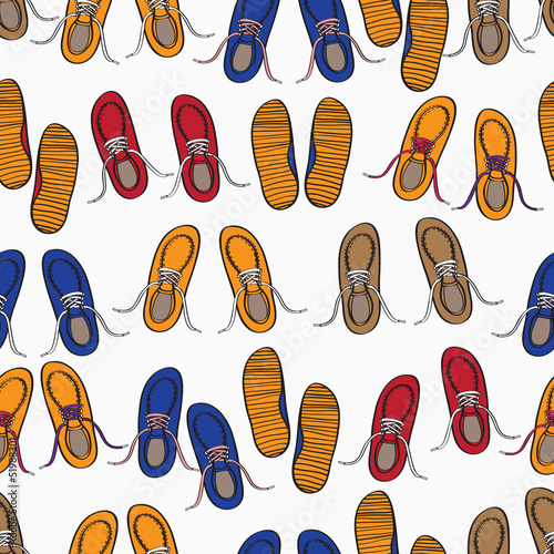 Colourful background pattern of shoes