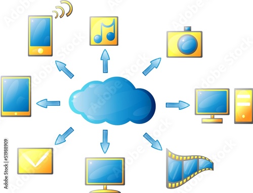 3d digital cloud vector
