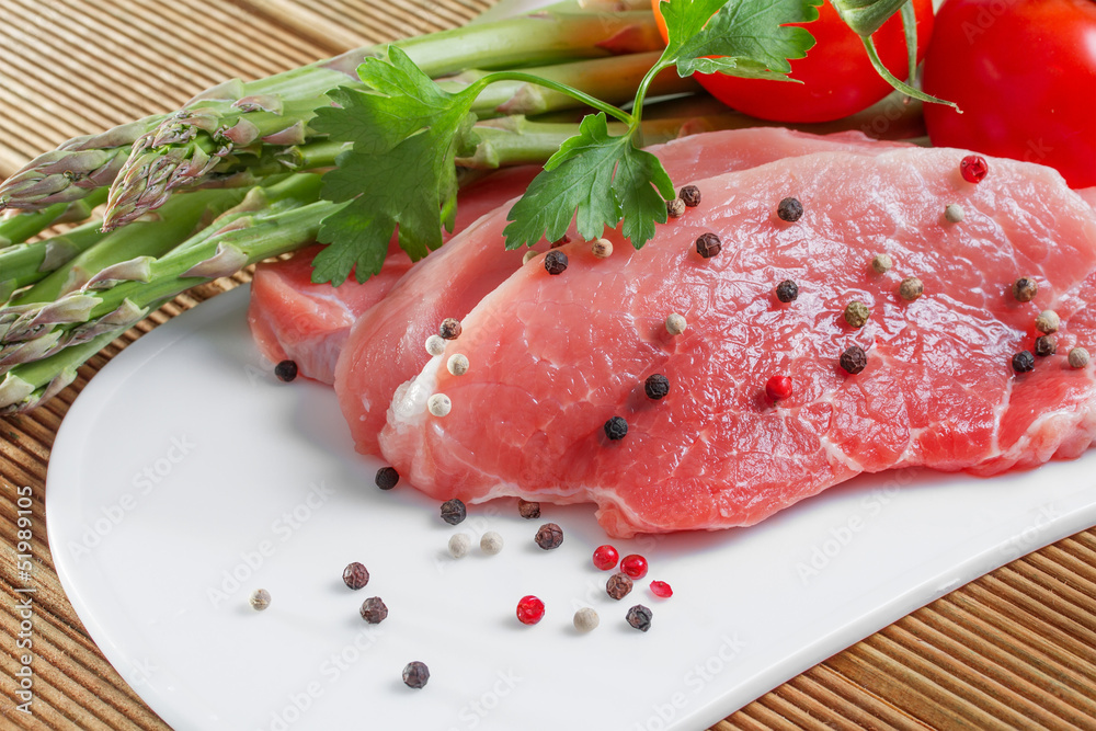 Pork fillet with fresh asparagus Pork fillet with fresh asparagus