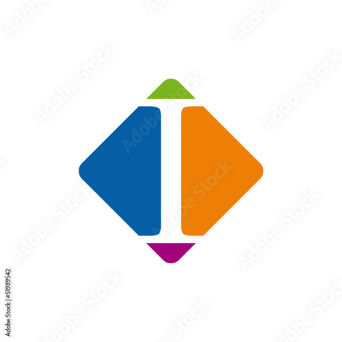 Vector color logo initial letter I Free Download Vector color logo initial letter I - GFXLoad