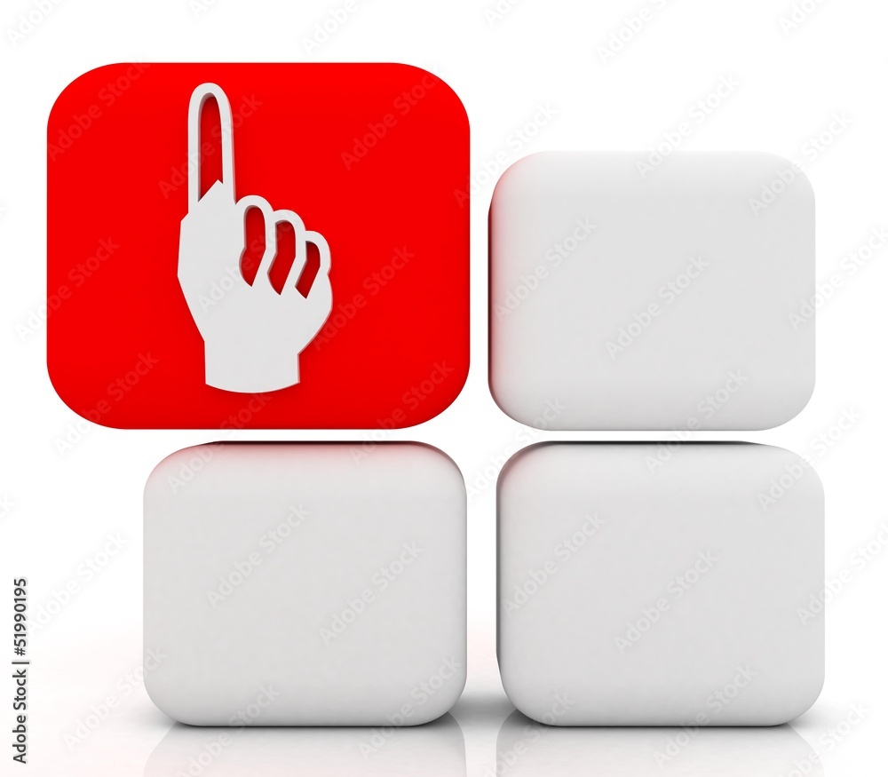 3d red cube and sign 3d red cube and sign