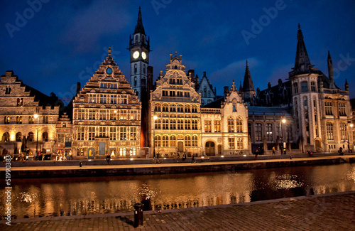 Nice houses in the evening in the old town of Ghent, Belgium © Horváth Botond