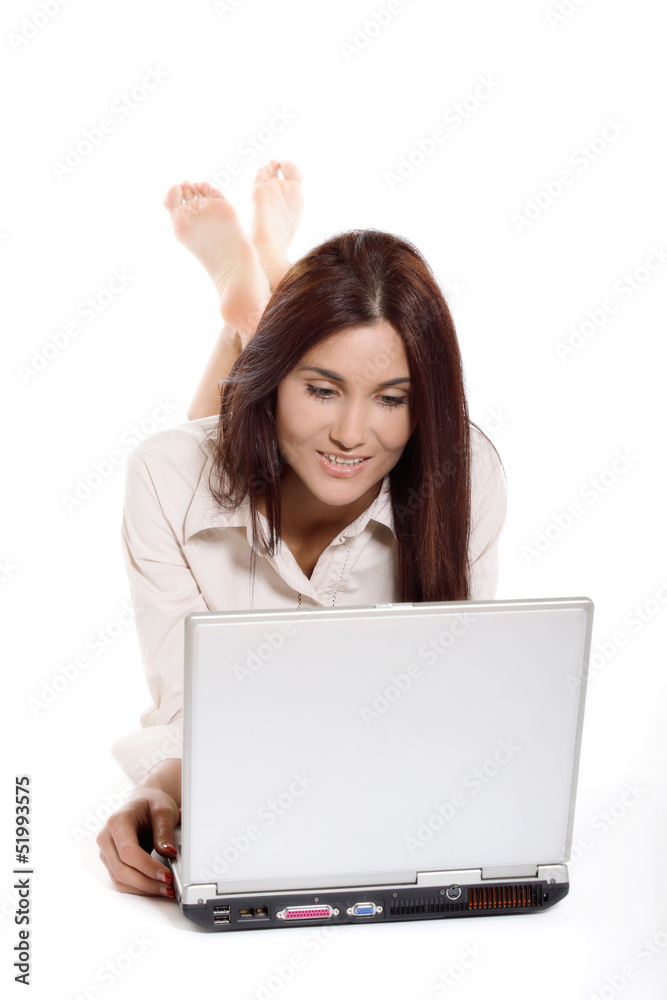 Young woman working with laptop Young woman working with laptop