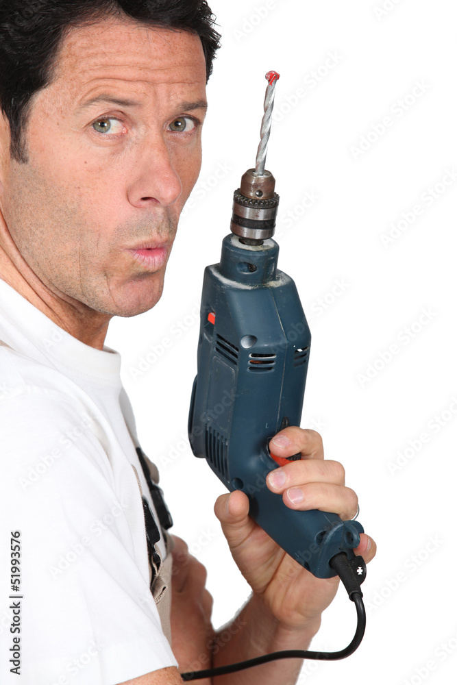 craftsman holding a drill craftsman holding a drill