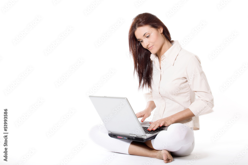 Young woman working with laptop Young woman working with laptop