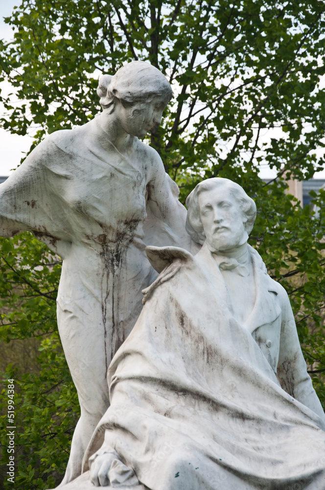 Statue parc Monceau à Paris