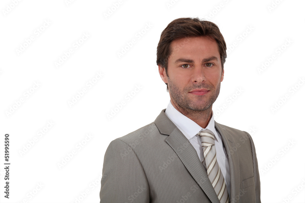 Man wearing suite white background Man wearing suite white background
