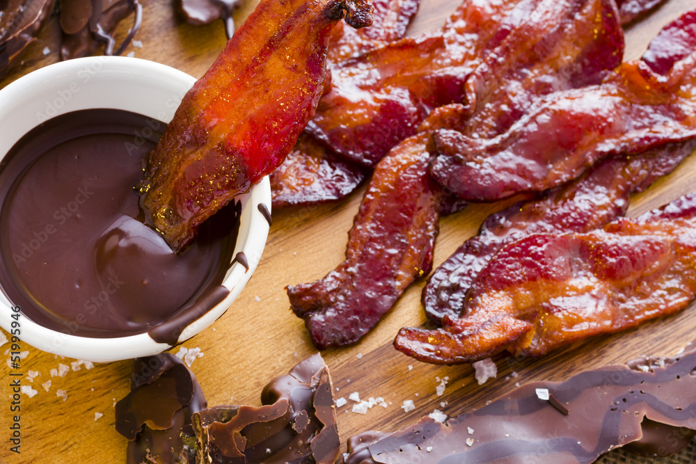 Chocolate covered bacon StockFoto Adobe Stock