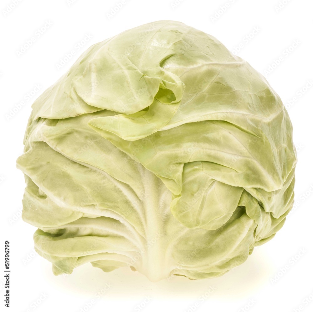 Green cabbage isolated on white background Green cabbage isolated on white background
