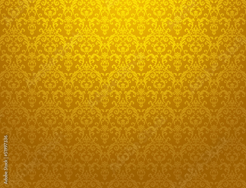 golden floral pattern wallpaper