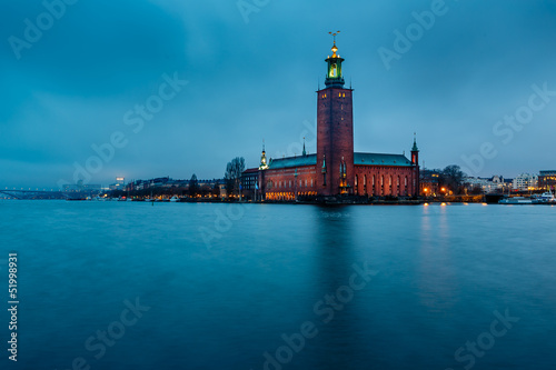 Photography Stockholm Cityhall Located on Kungsholmen Island in the Morning,