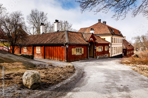 Traditional Swedish Houses in Skansen National Park, Stockholm, photo