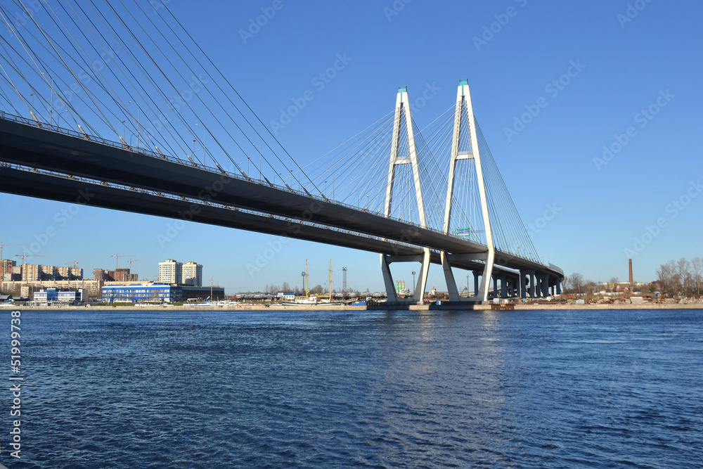 Cable-Stayed Bridge in St.Petersburg