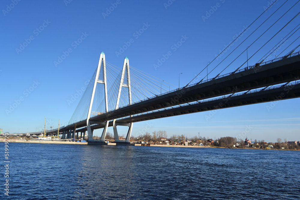 Cable-Stayed Bridge in St.Petersburg