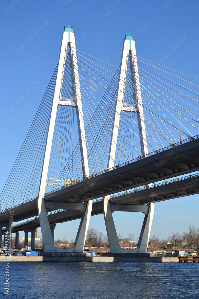 Obraz premium Cable-Stayed Bridge in St.Petersburg
