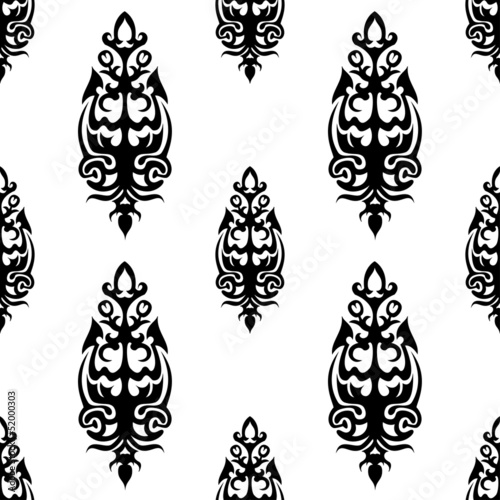 pattern in the old style with curls