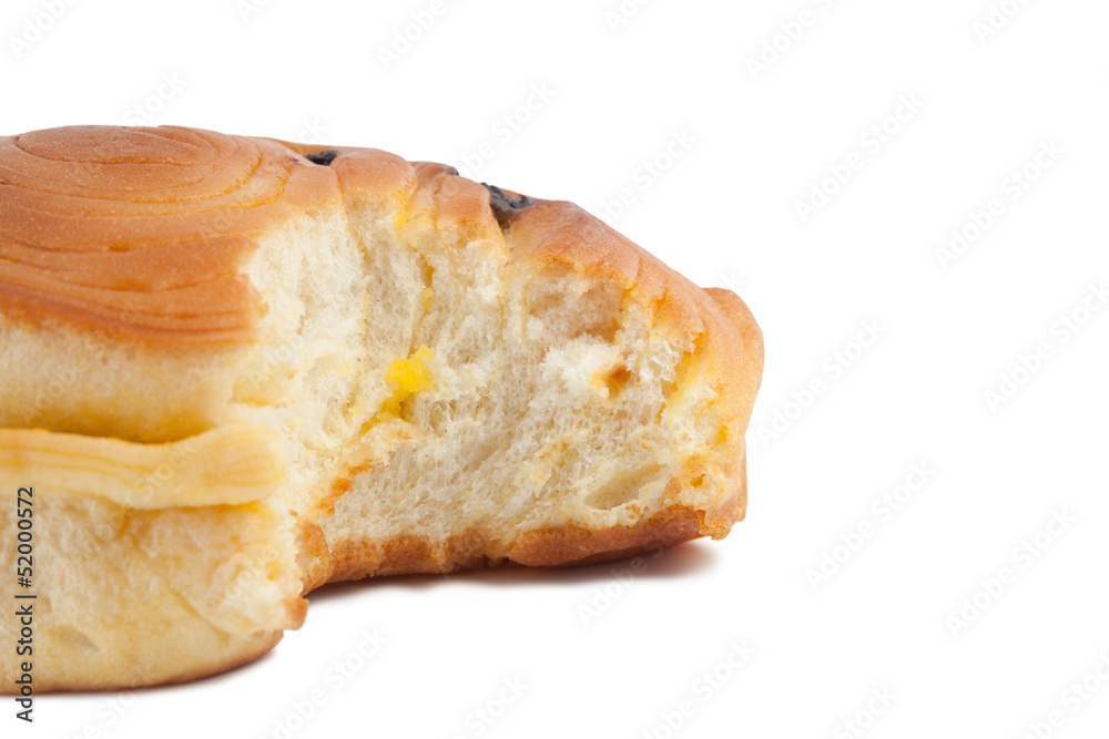Custard and choc chip roll bread