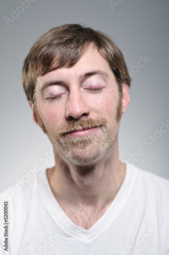 Caucasian Man With His Eyes Closed