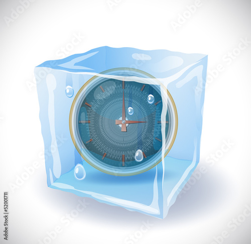 Ice cube with clock