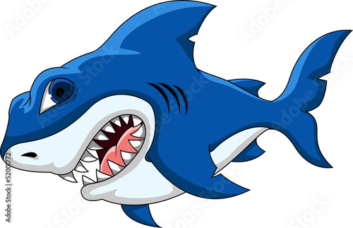 angry shark cartoon