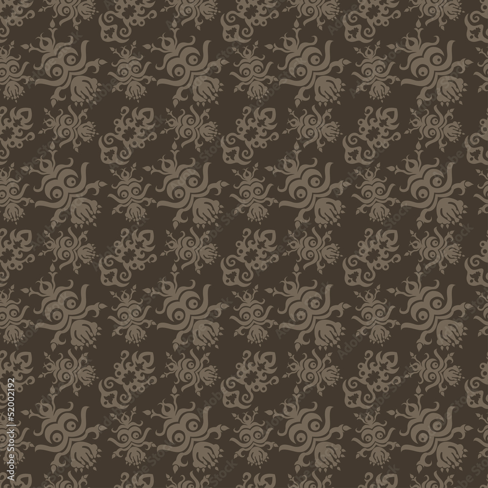 flower pattern in old style with curls