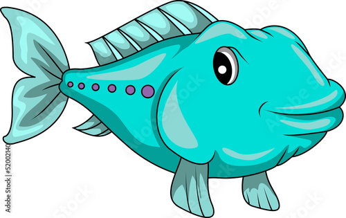 Vector illustration of Cartoon fish