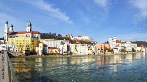 Picturesque panorama of Passau. City of Three Rivers. Germany