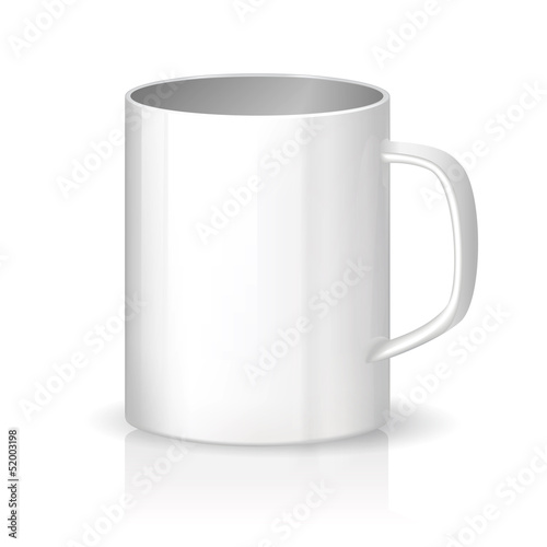 Photorealistic cup on white background