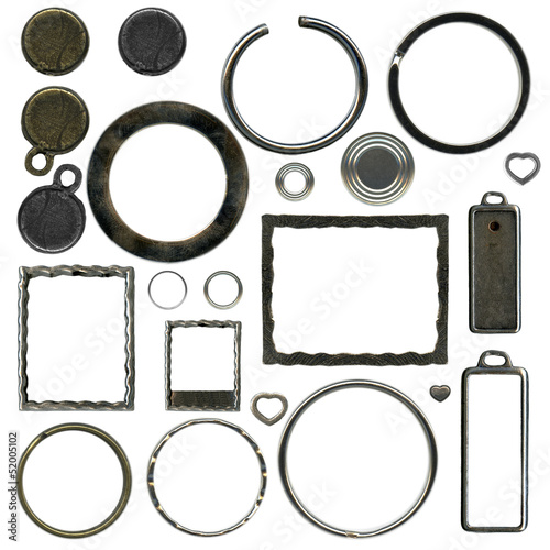 the set of different types of metal plates and rings