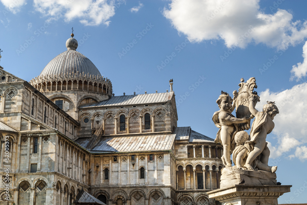 Pisa (Tuscany) - The Cathedral and a statue