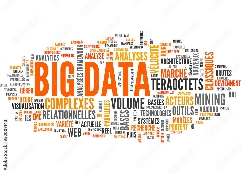BIG DATA (tag cloud, français)
