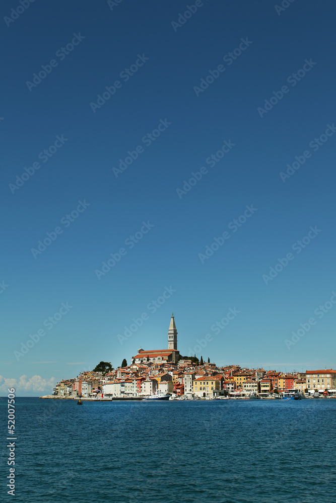 Adriatic coast of Croatia with a Coastal city Rovinj, peninsula