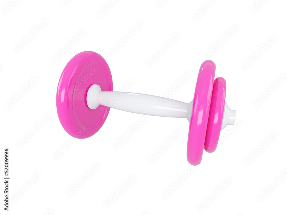 Pink dumbell in a white background Pink dumbell in a white background