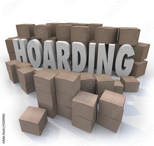 фотографія Hoarding Boxes Piled Up Word Collection Mess Trash