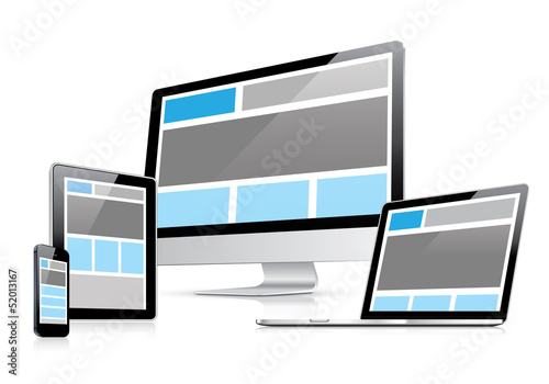 Responsive web design in electronic devices vector eps10
