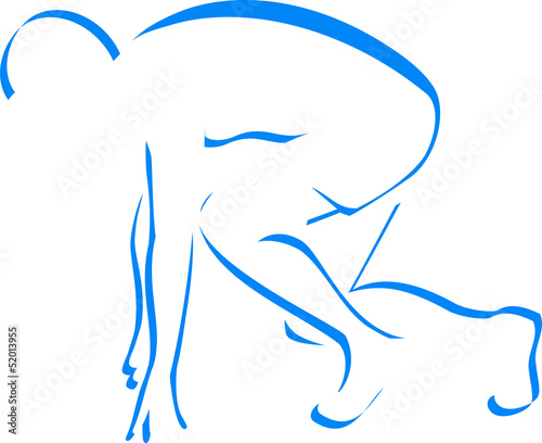 Blue silhouette runner